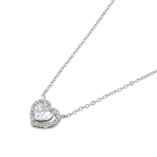 August Woods Silver Halo Heart Necklace