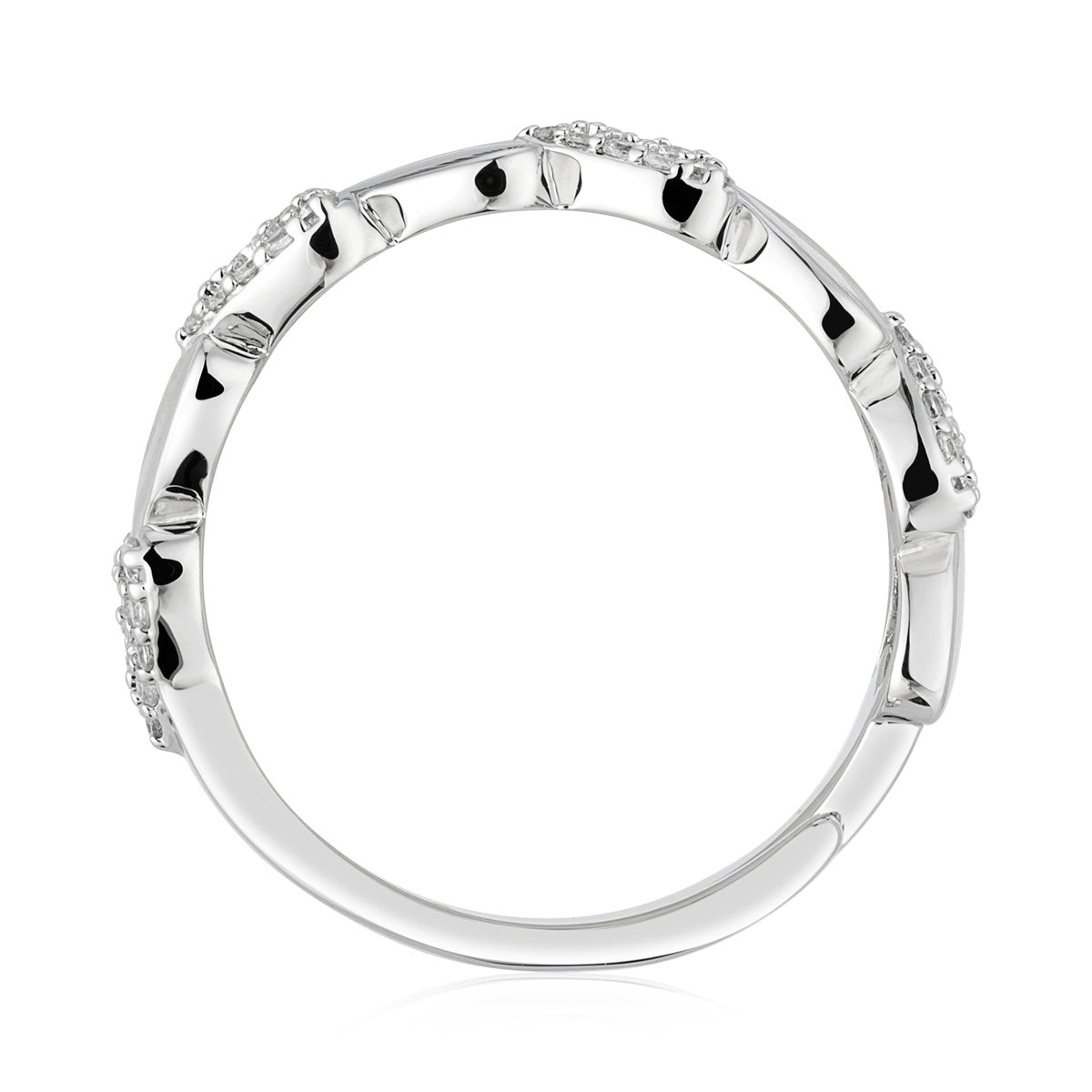 August Woods Silver Pavé Heart Band Ring