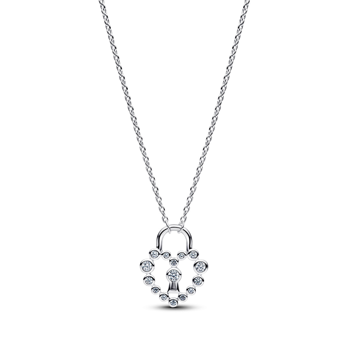 Pandora Silver Sparkling Heart Padlock Set