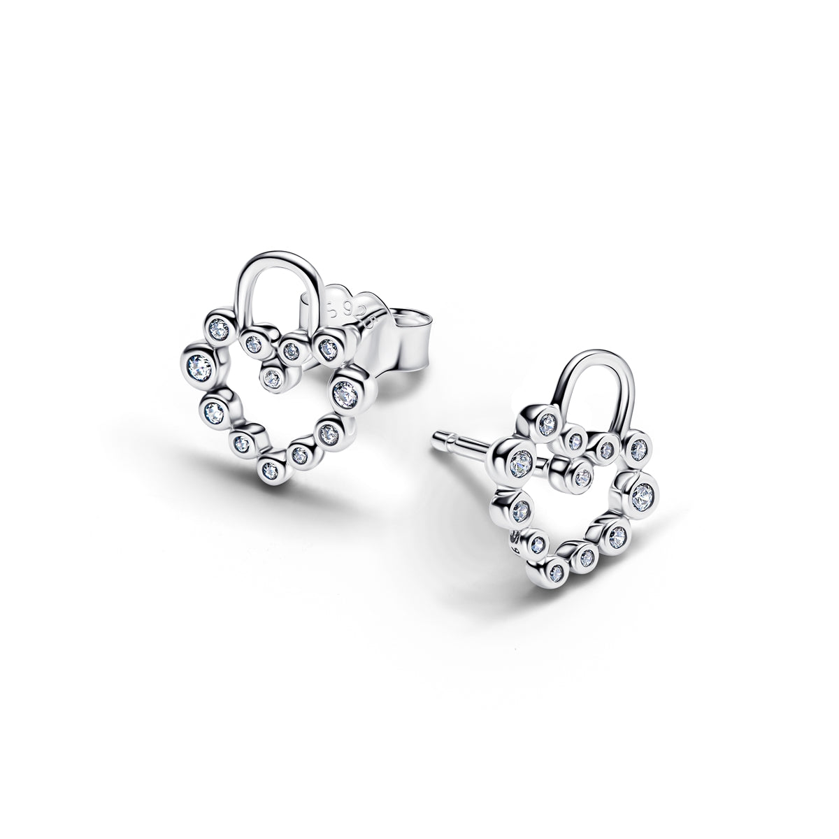 Pandora Silver Sparkling Heart Padlock Set