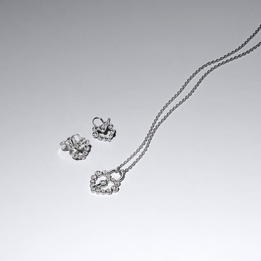 Pandora Silver Sparkling Heart Padlock Set