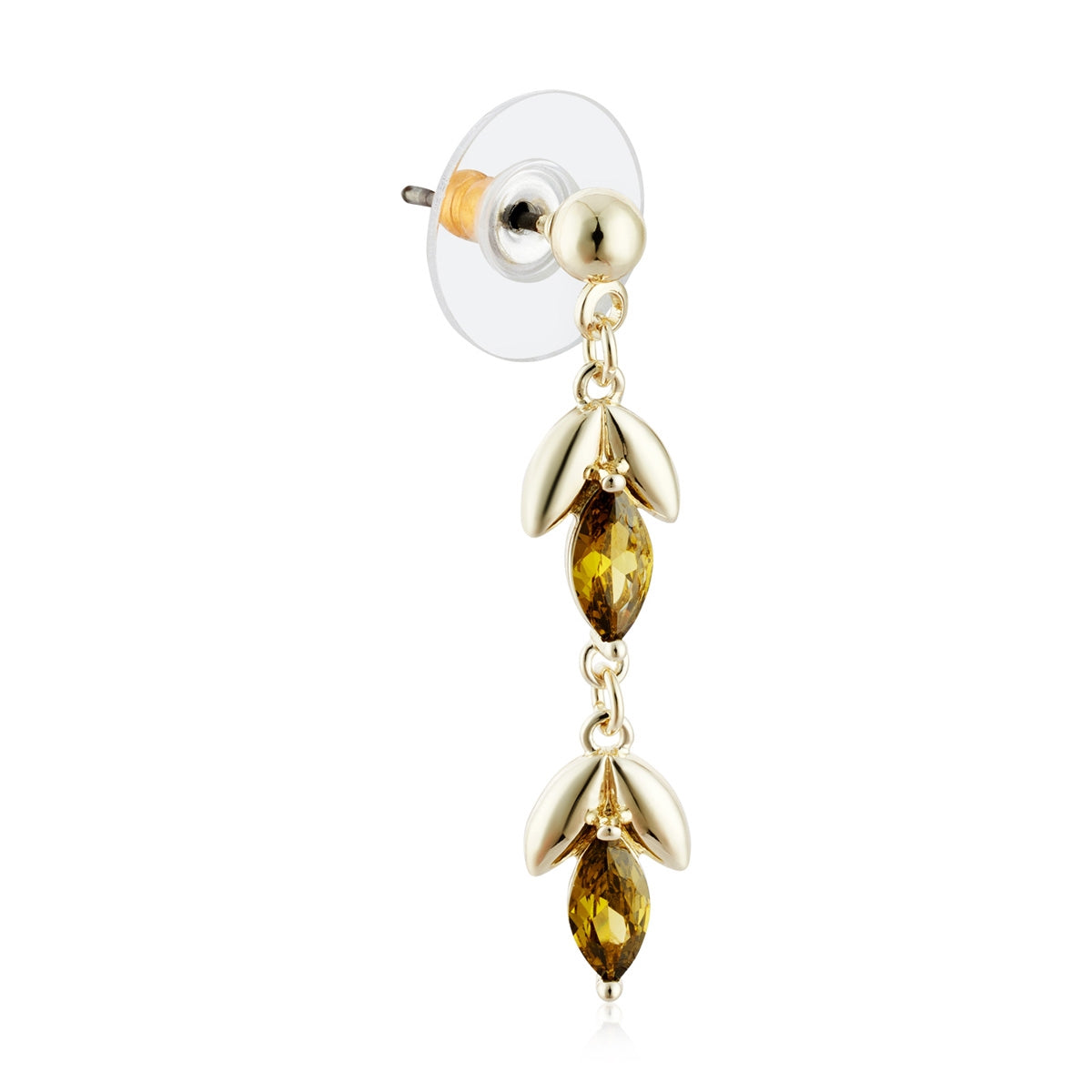 August Woods Gold Flora Green Earrings