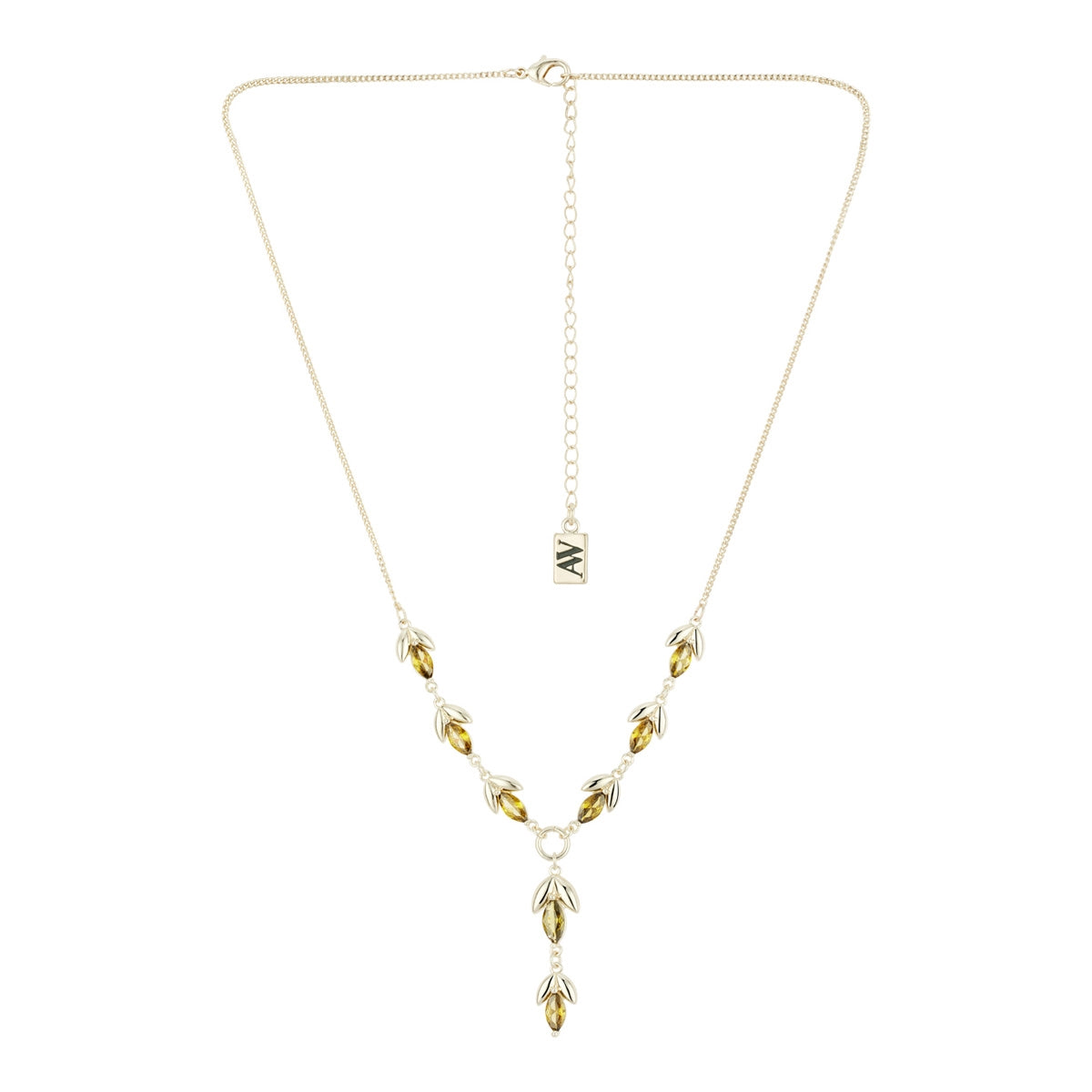 August Woods Gold Flora Green Necklace