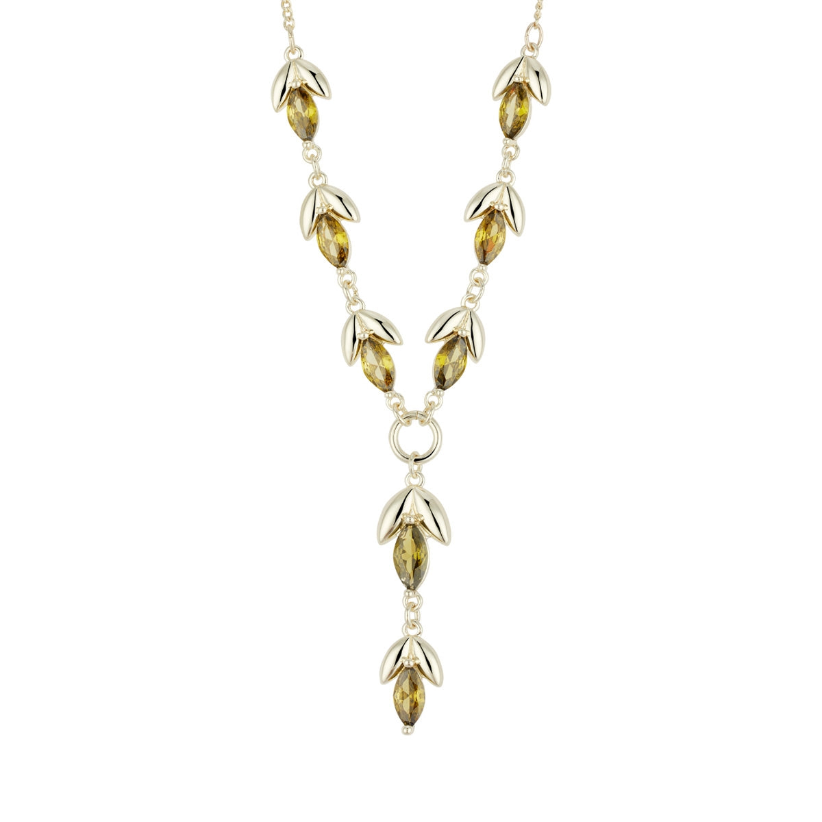 August Woods Gold Flora Green Necklace