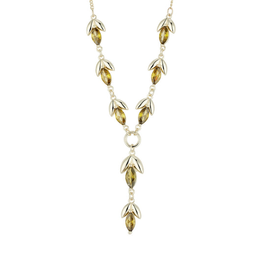 August Woods Gold Flora Green Necklace