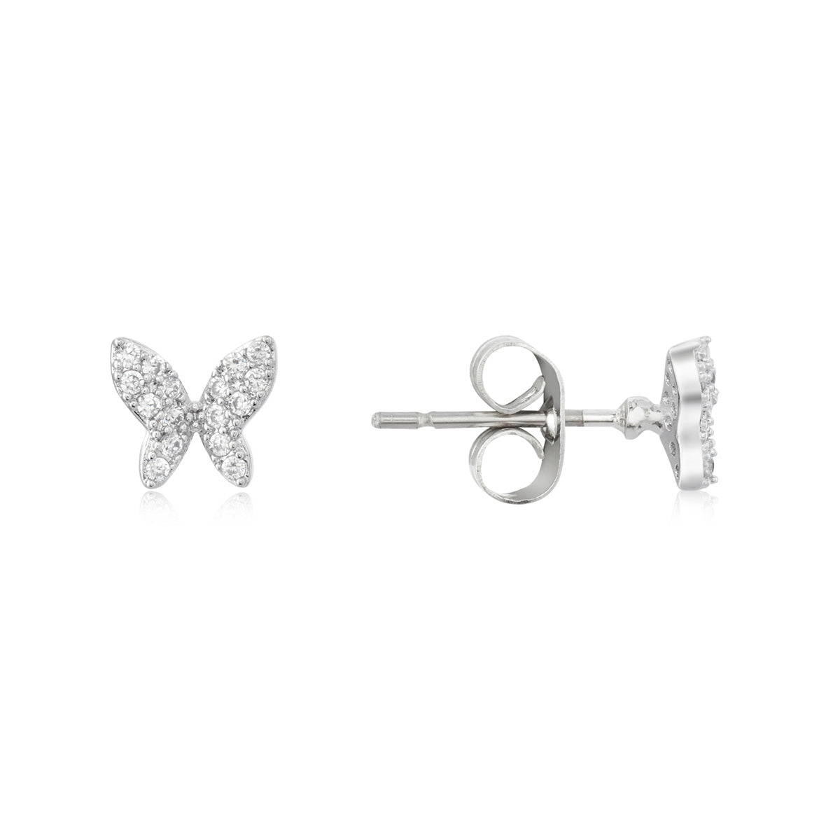 August Woods Silver CZ Butterfly 3 Stud Set