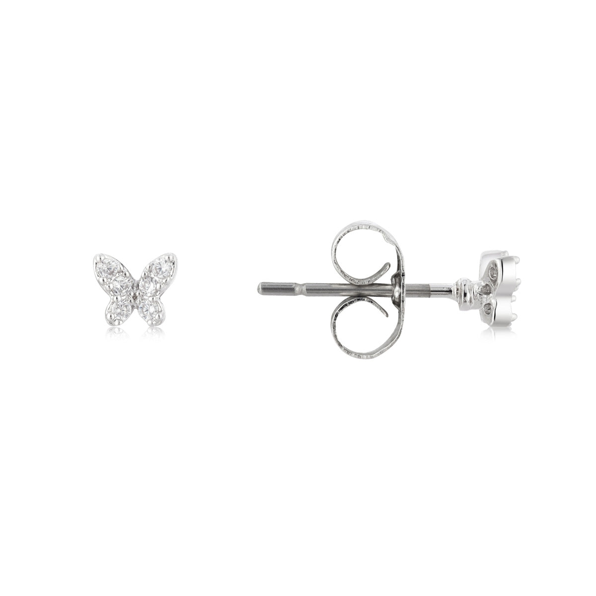 August Woods Silver CZ Butterfly 3 Stud Set