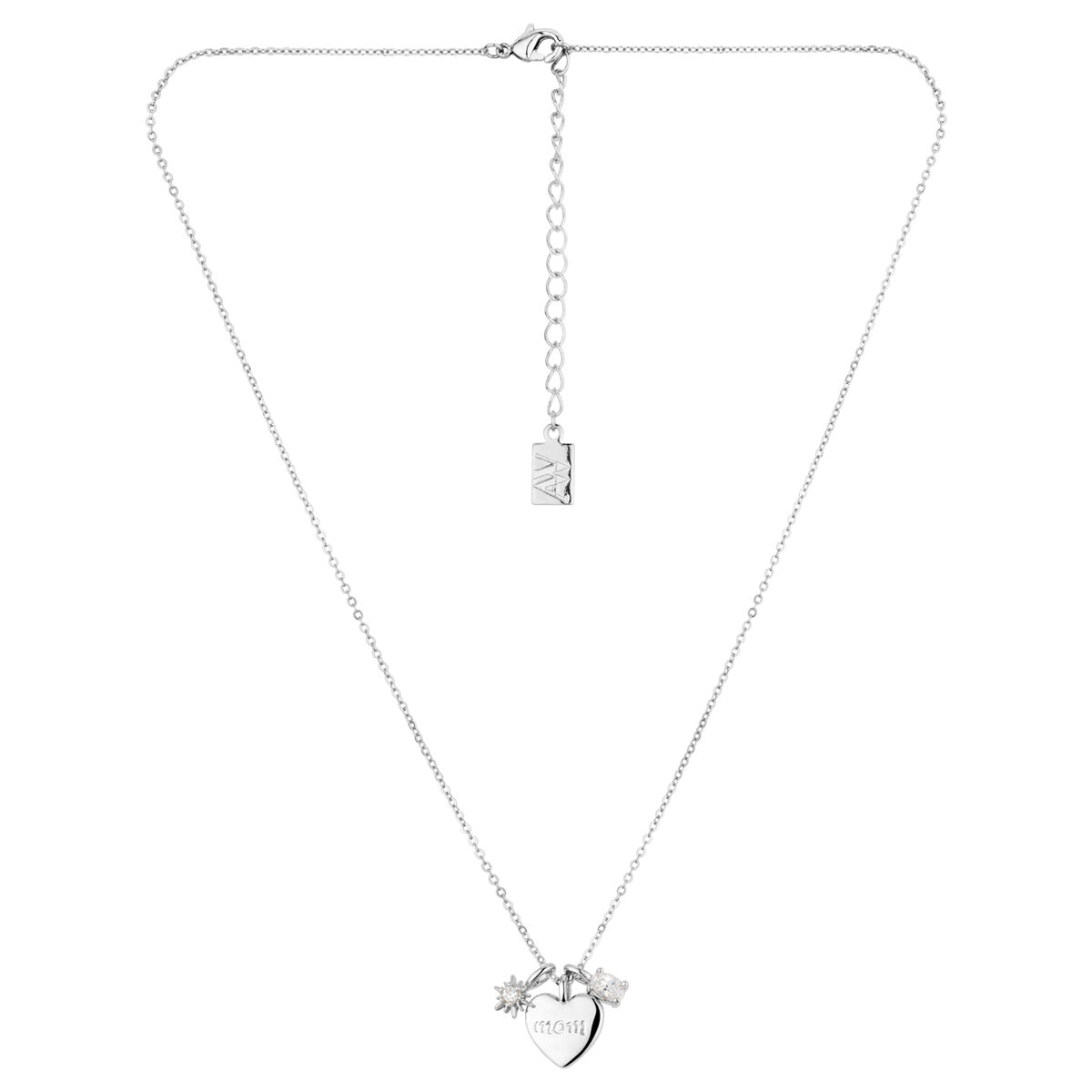 August Woods Silver Mum Heart Charm Necklace