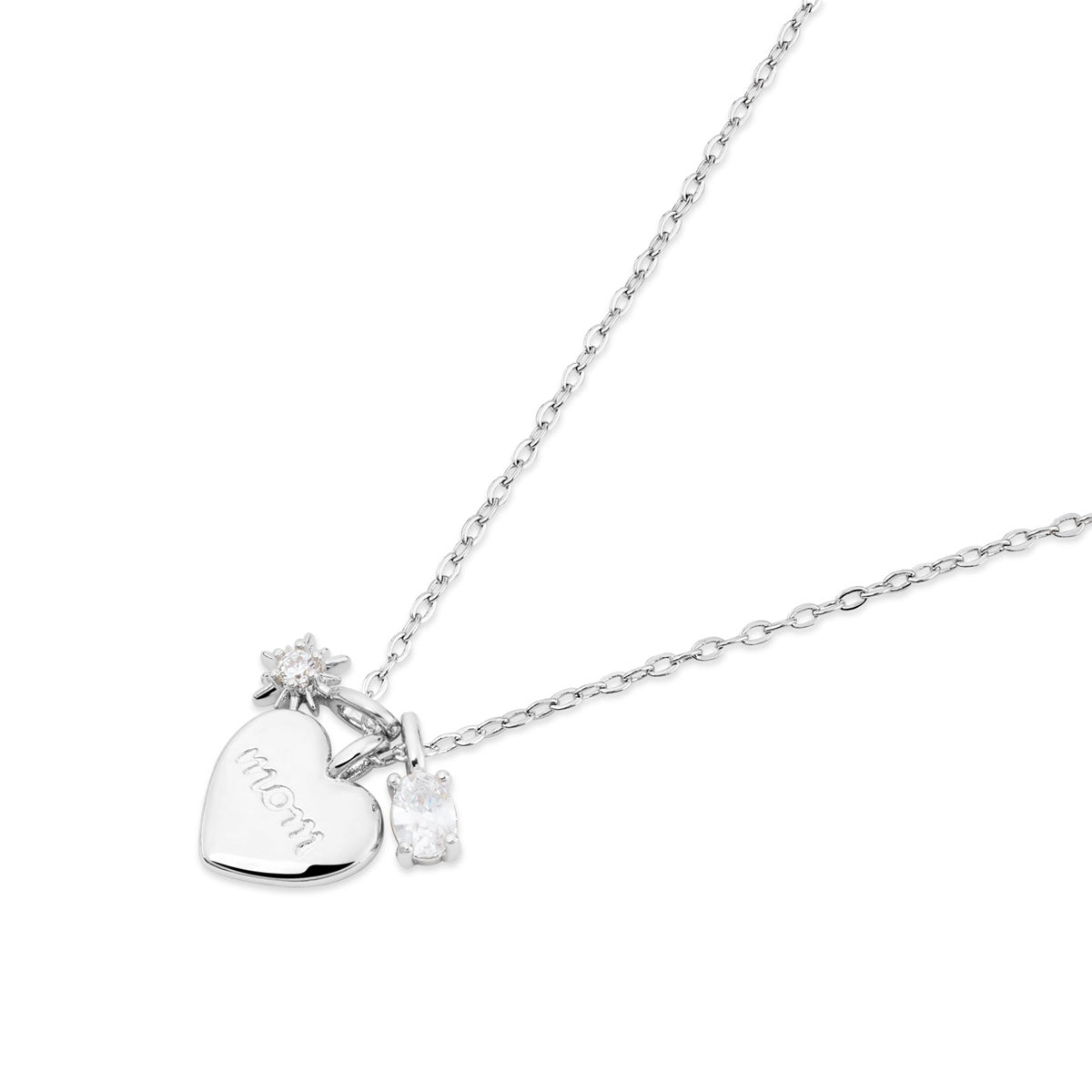 August Woods Silver Mum Heart Charm Necklace