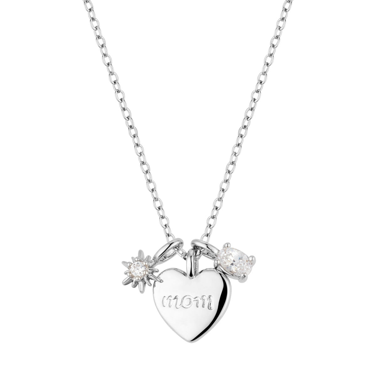 August Woods Silver Mum Heart Charm Necklace