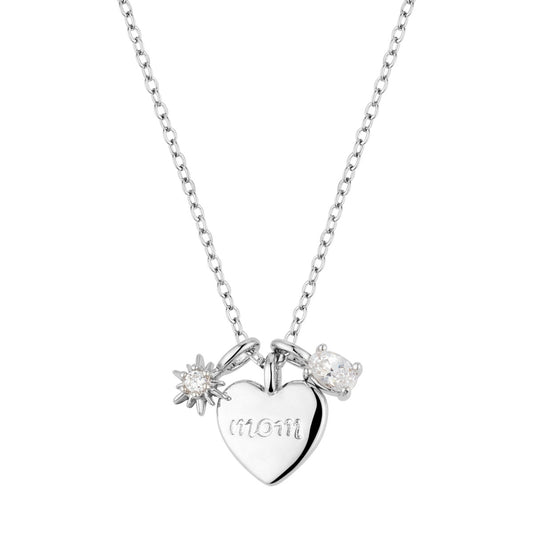 August Woods Silver Mum Heart Charm Necklace