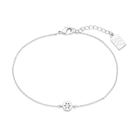August Woods Silver Mum & Me Adult CZ Heart Bracelet