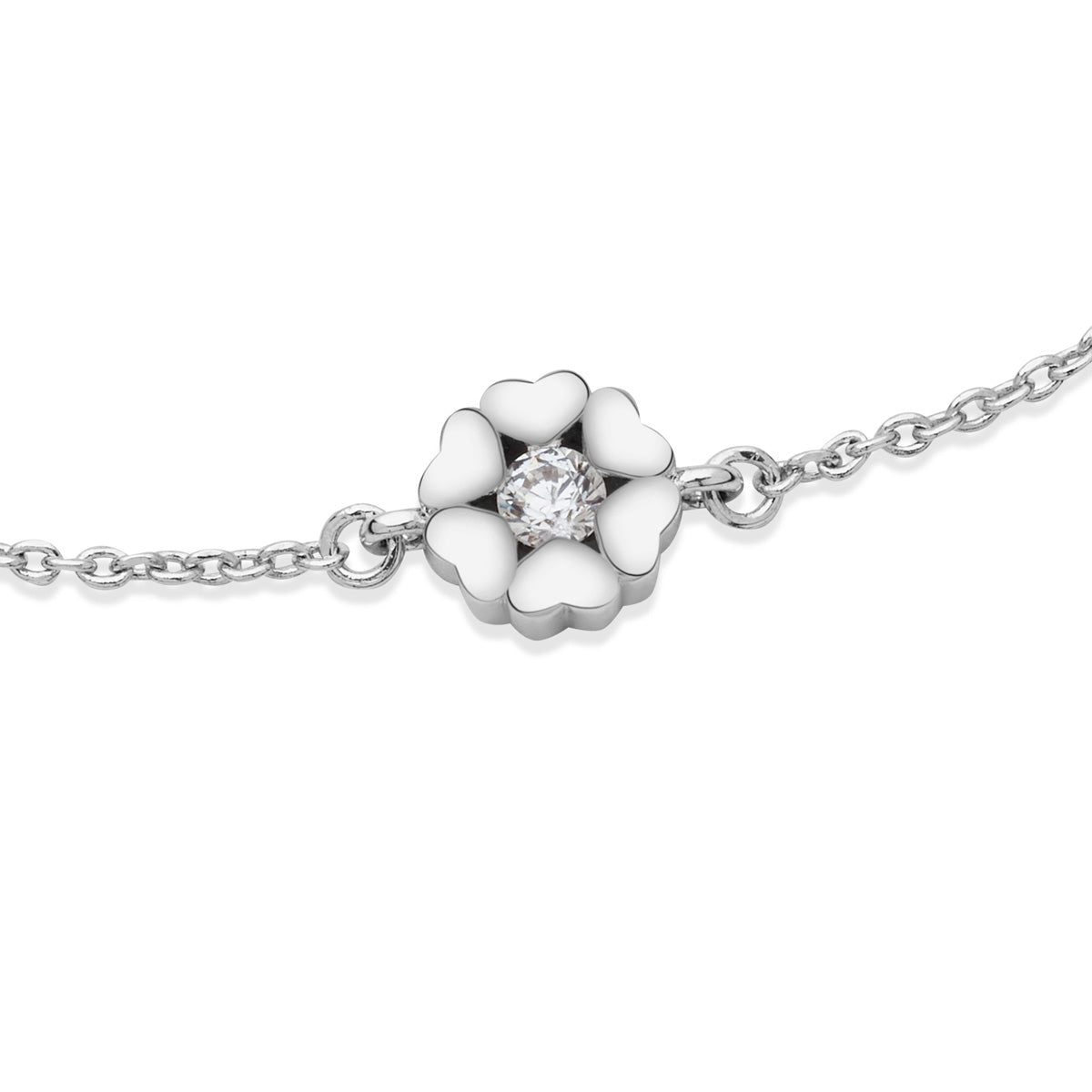 August Woods Silver Mum & Me Kids CZ Heart Bracelet