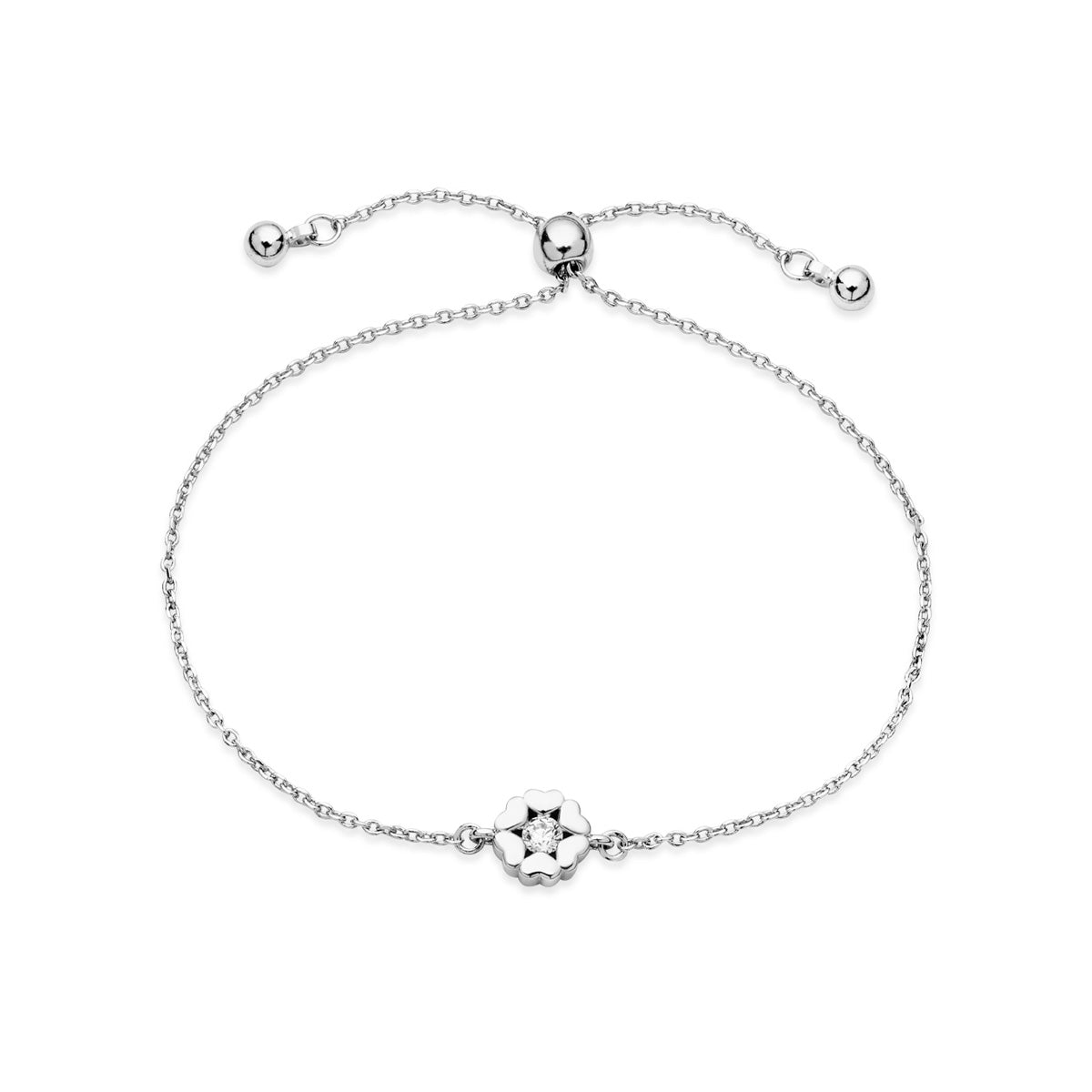 August Woods Silver Mum & Me Kids CZ Heart Bracelet