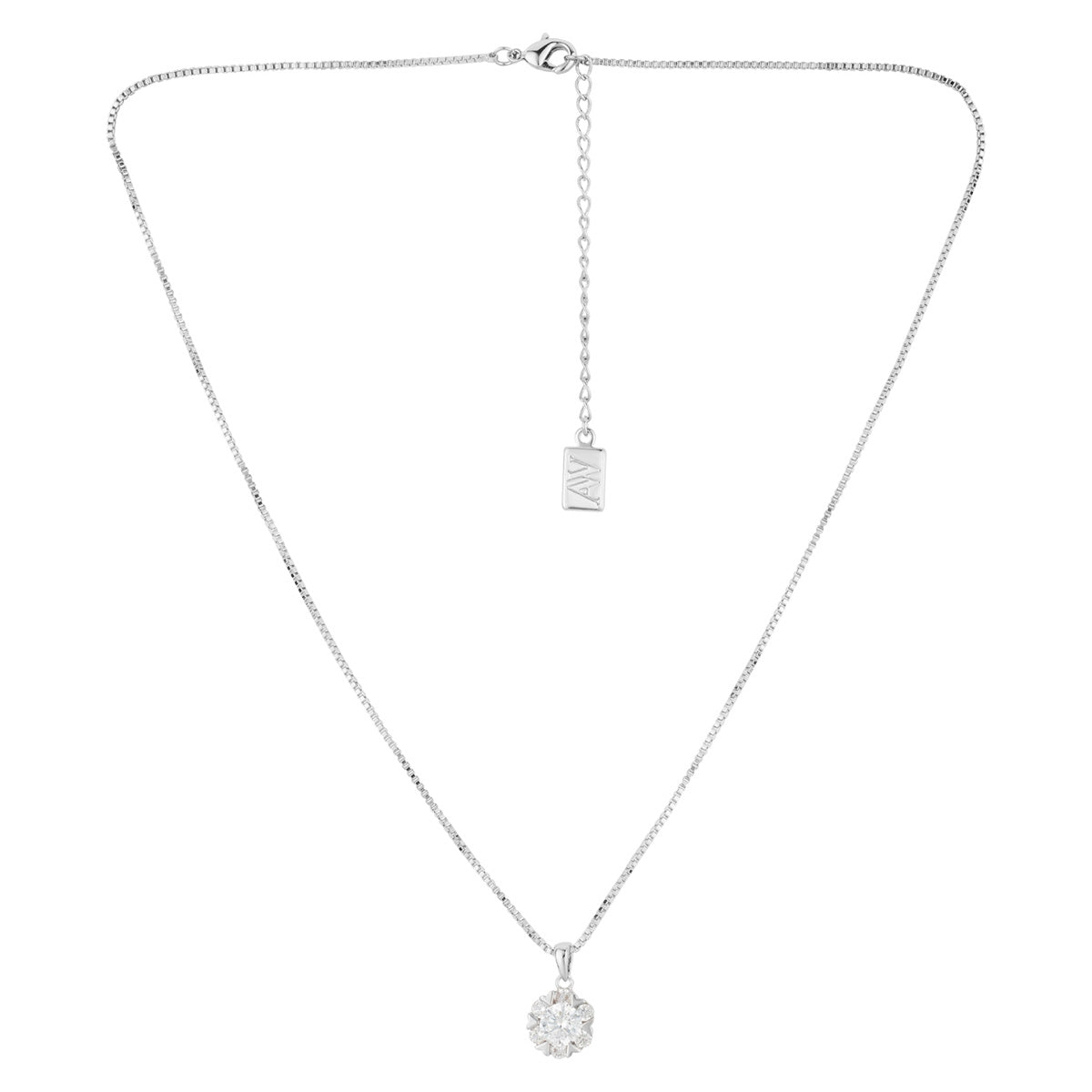 August Woods Silver Mum & Me Solitaire Adult Necklace