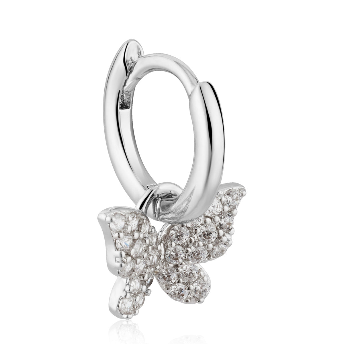 August Woods Silver Pave Butterfly Hoops
