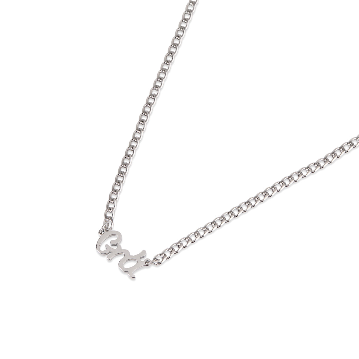 Over & Over Silver Stainless Steel Grá Chain Necklace