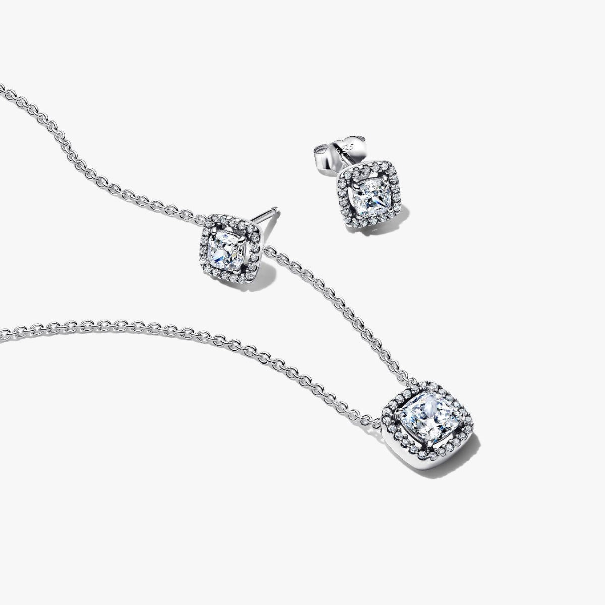 Pandora Silver Square Halo Jewellery Gift Set