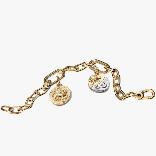 Pandora Gold Plated Talisman Sun, Moon and Lion Charm Bracelet Set
