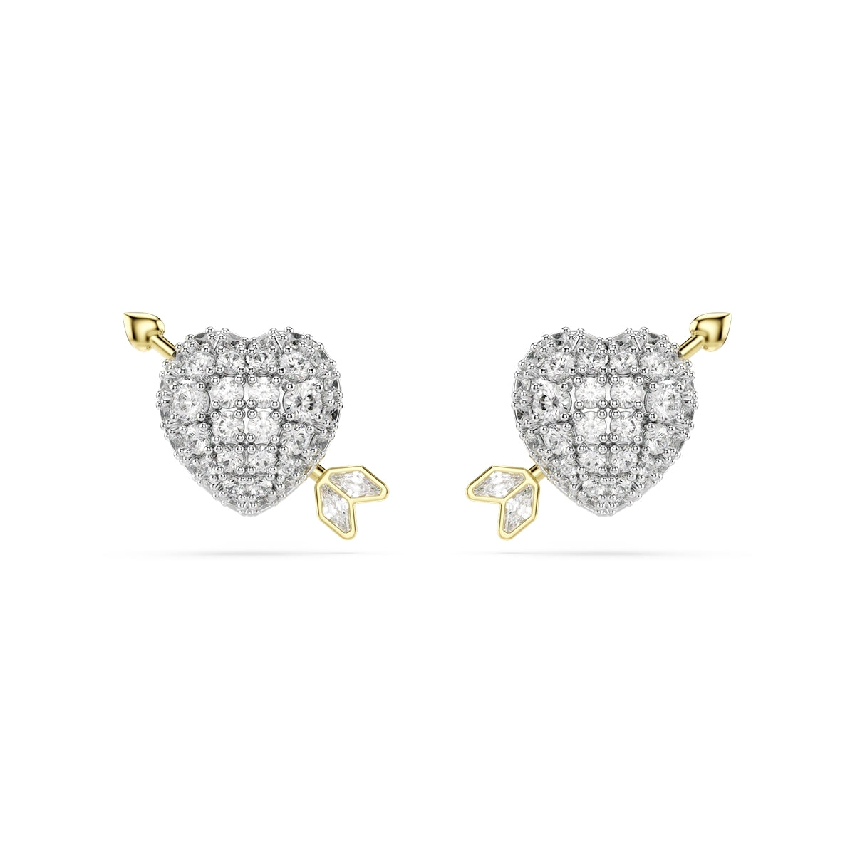 Swarovski Rhodium Plated Idyllia Arrow Pierced Heart Gift Set
