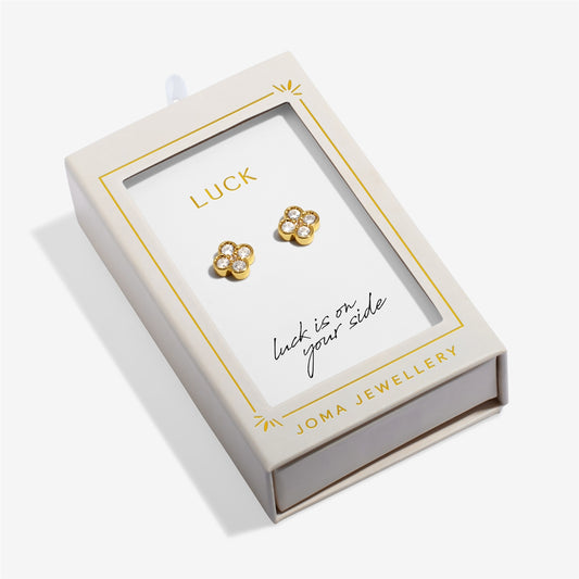 Joma Boxed Gold Luck Clover Earrings