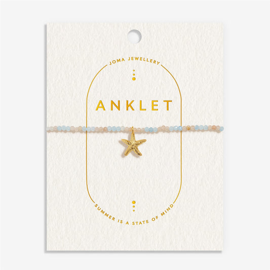 Joma Gold Blue Starfish Anklet