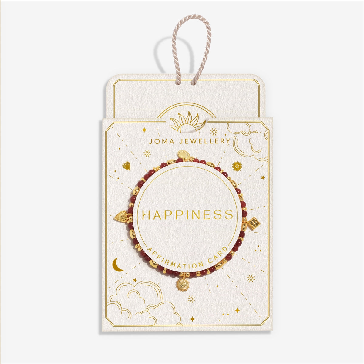 Joma Gold Happiness Affirmation Card Bracelet