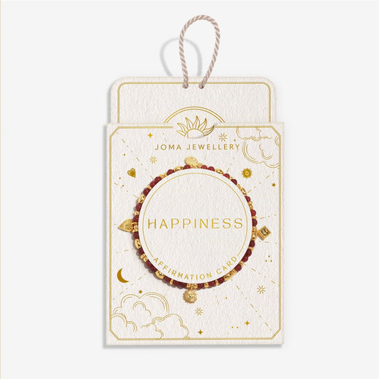 Joma Gold Happiness Affirmation Card Bracelet