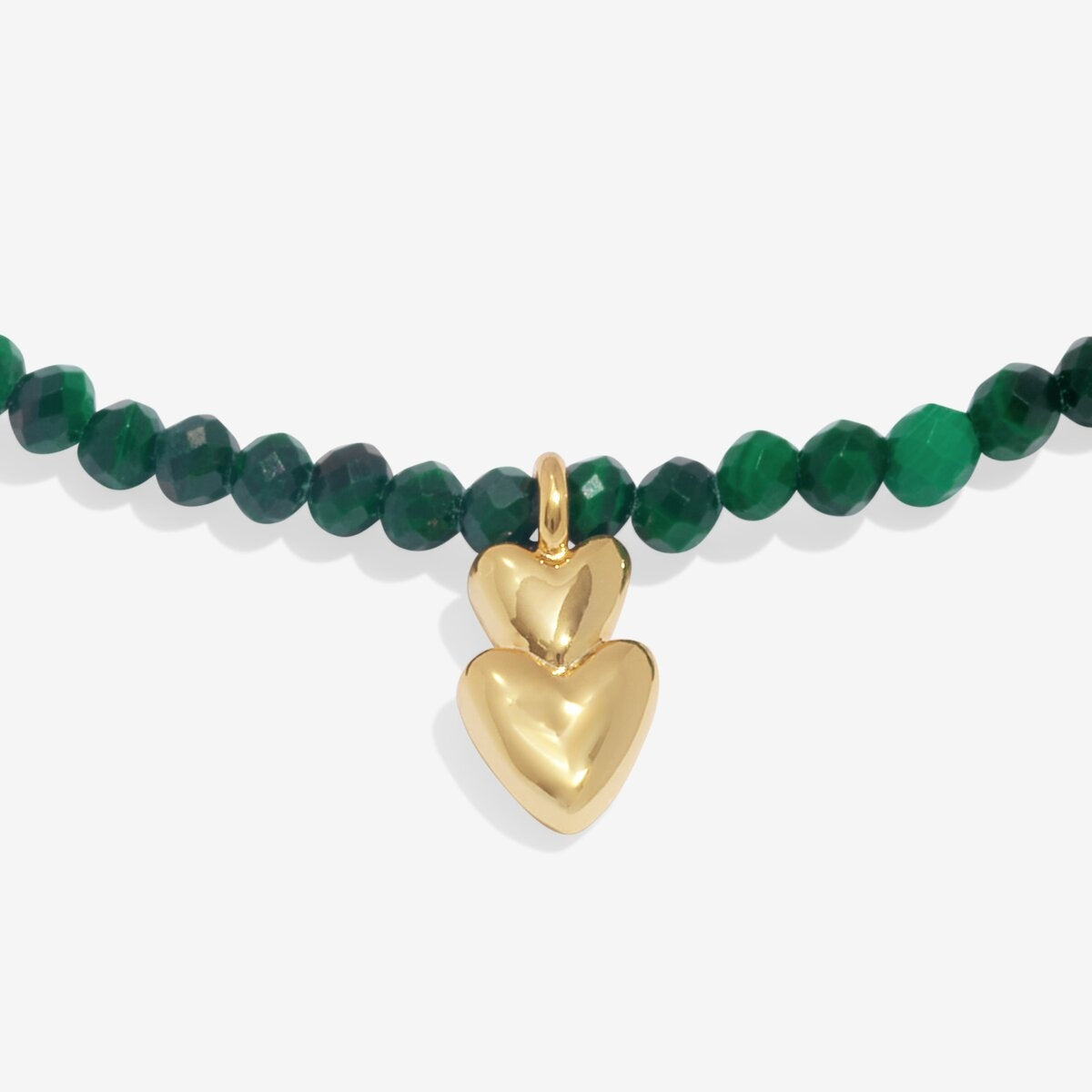 Joma Gold Malachite Double Heart Bracelet