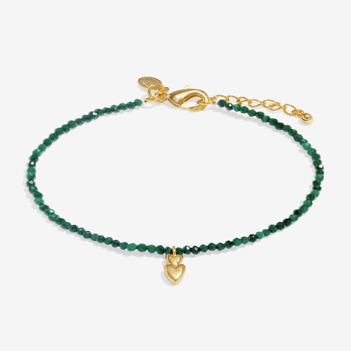 Joma Gold Malachite Double Heart Bracelet