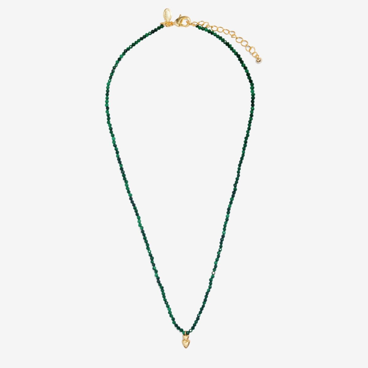 Joma Gold Malachite Double Heart Necklace