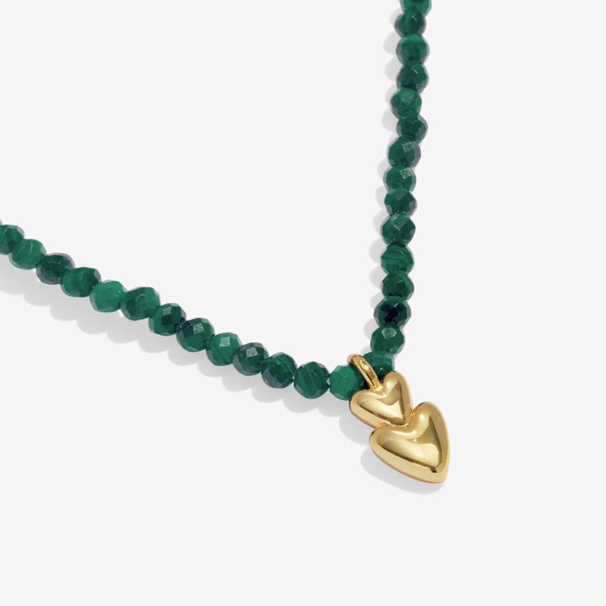 Joma Gold Malachite Double Heart Necklace
