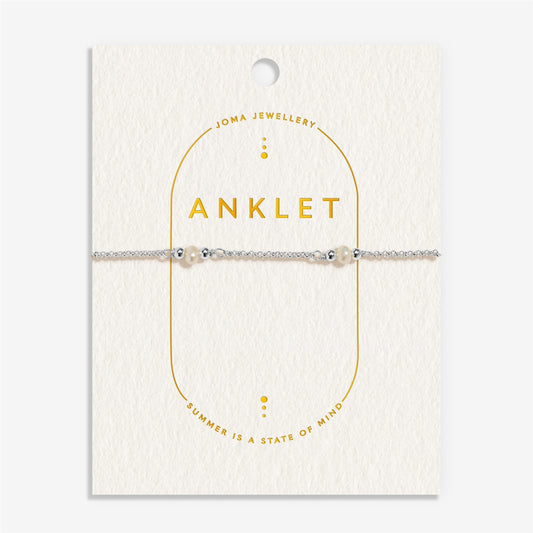Joma Silver Freshwater Pearls Anklet
