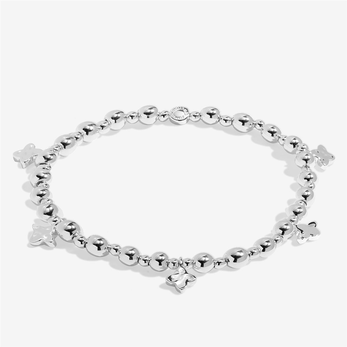 Joma Silver Trio Clover Style Stretch Bracelet