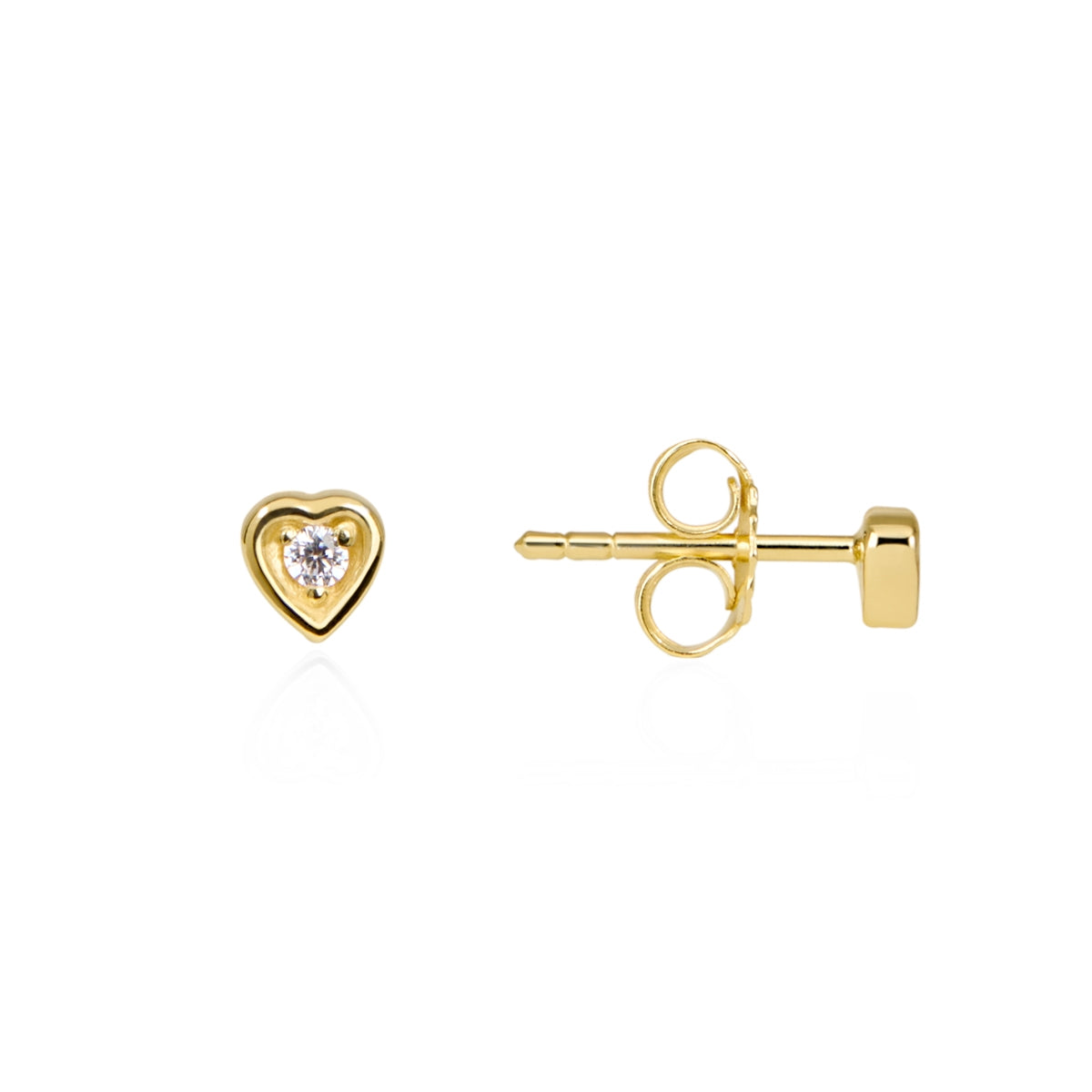 Argento Gold Mini CZ Heart Stackable Earrings