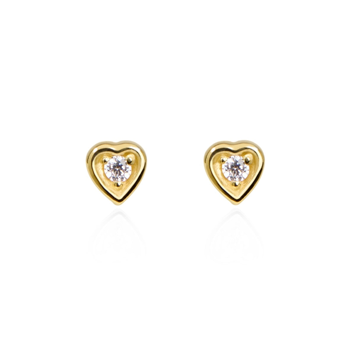 Argento Gold Mini CZ Heart Stackable Earrings