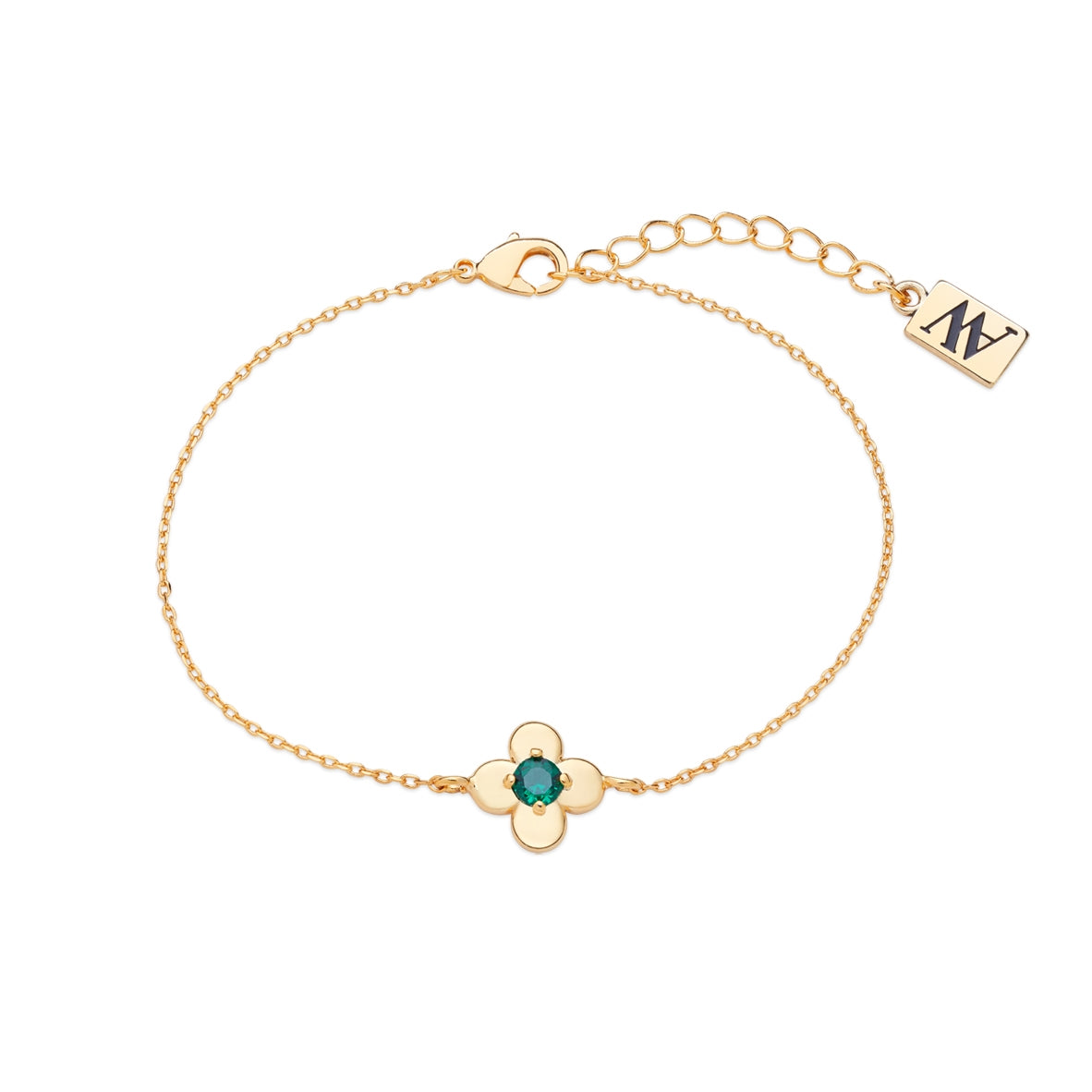 August Woods Gold Green Clover Bracelet
