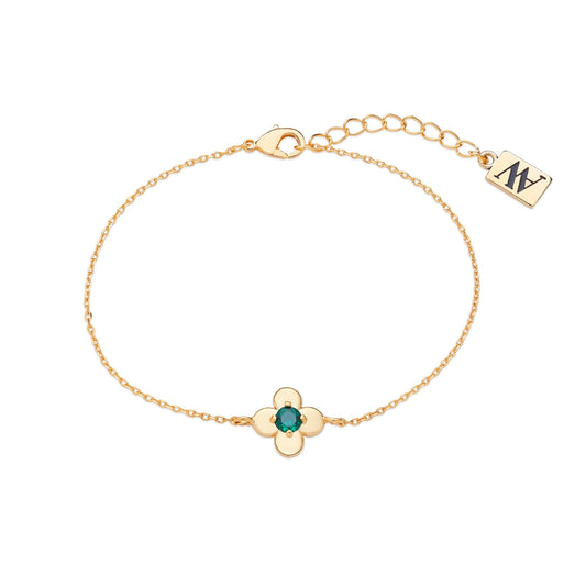 August Woods Gold Green Clover Bracelet