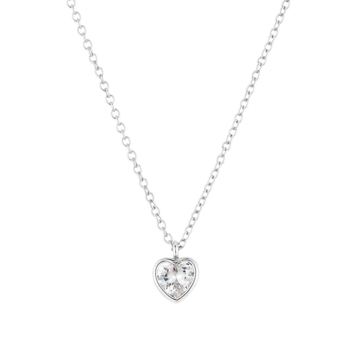 August Woods Silver Solitaire Heart Gift Set