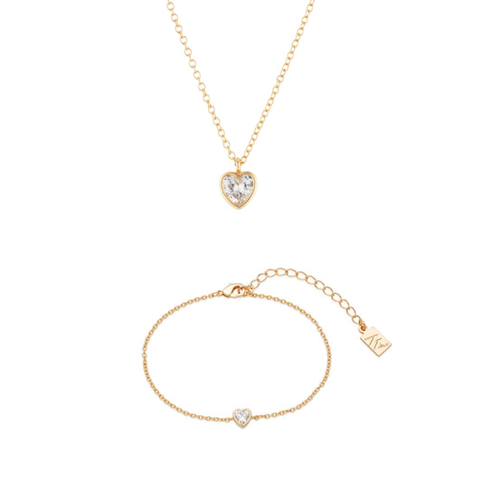 August Woods Gold Solitaire Heart Gift Set