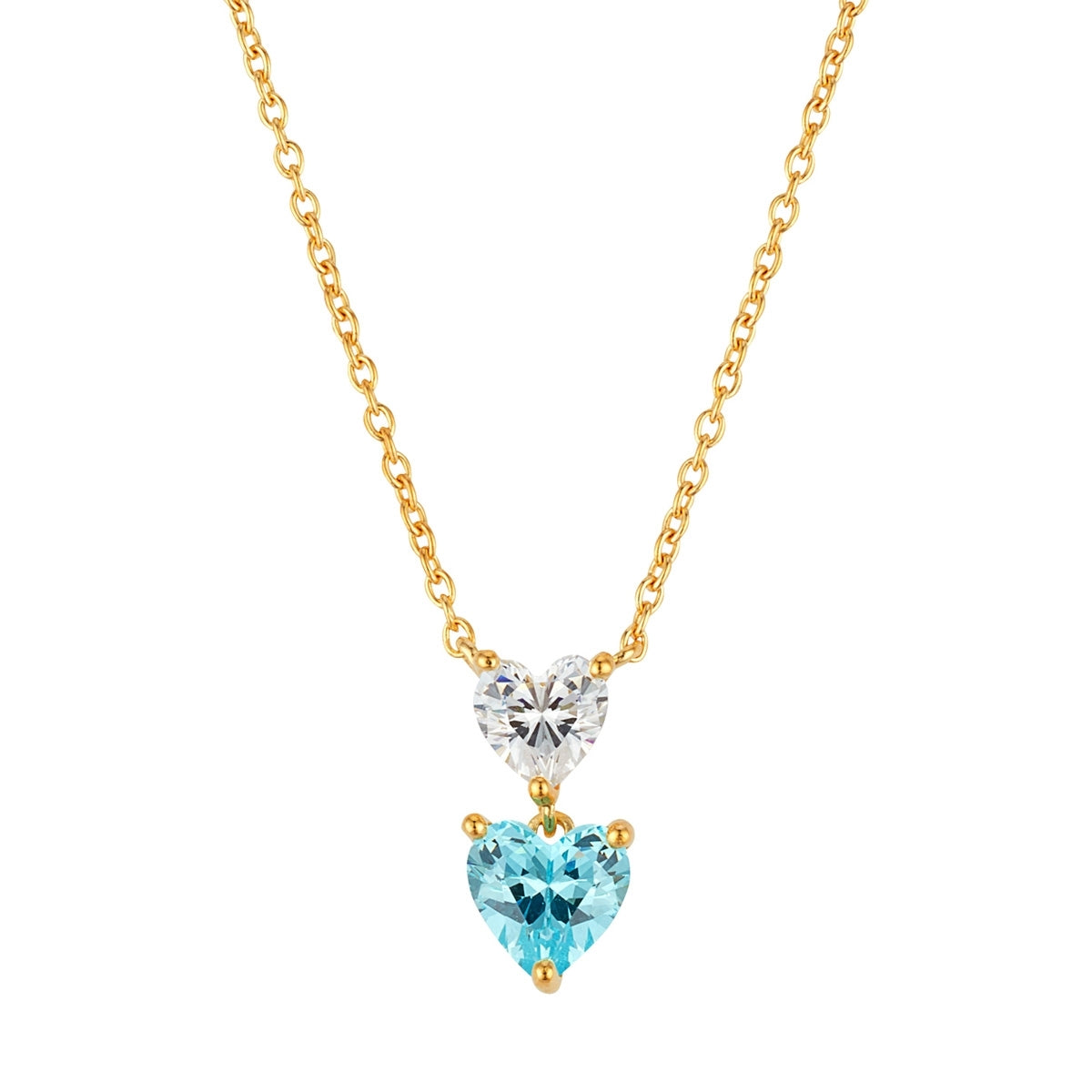 Argento Gold Aqua Double Heart Gift Set