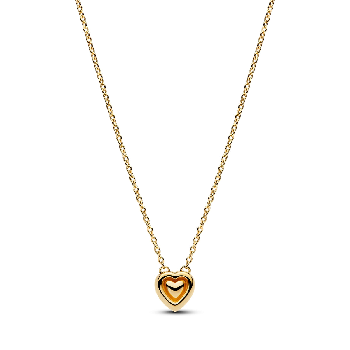 Pandora Gold Engravable Heart Halo Collier Necklace