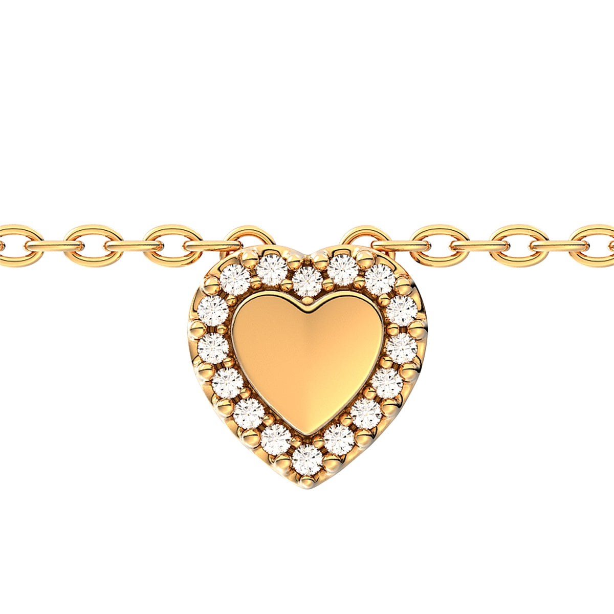 Pandora Gold Engravable Heart Halo Collier Necklace