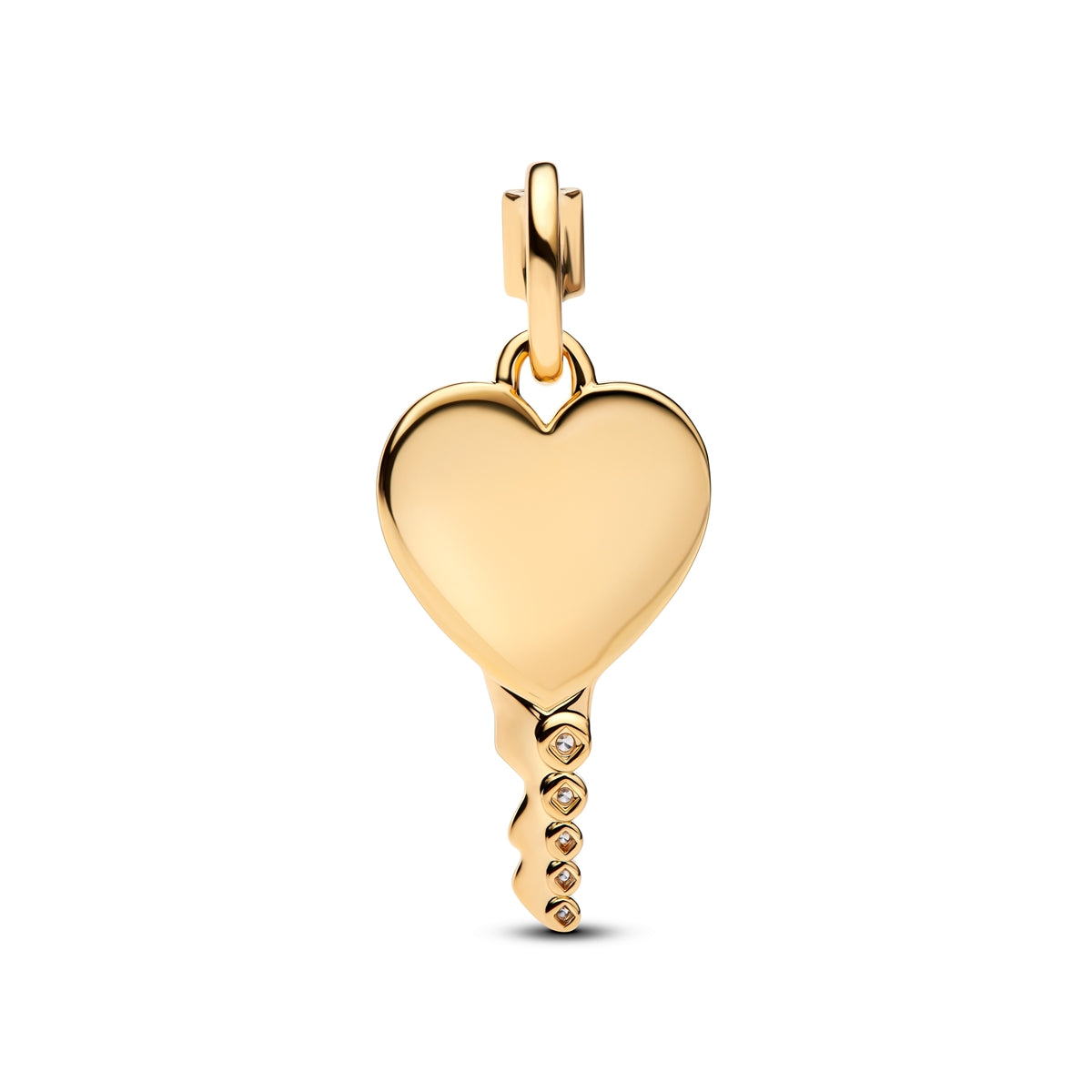 Pandora Gold Engravable Heart Key Pendant