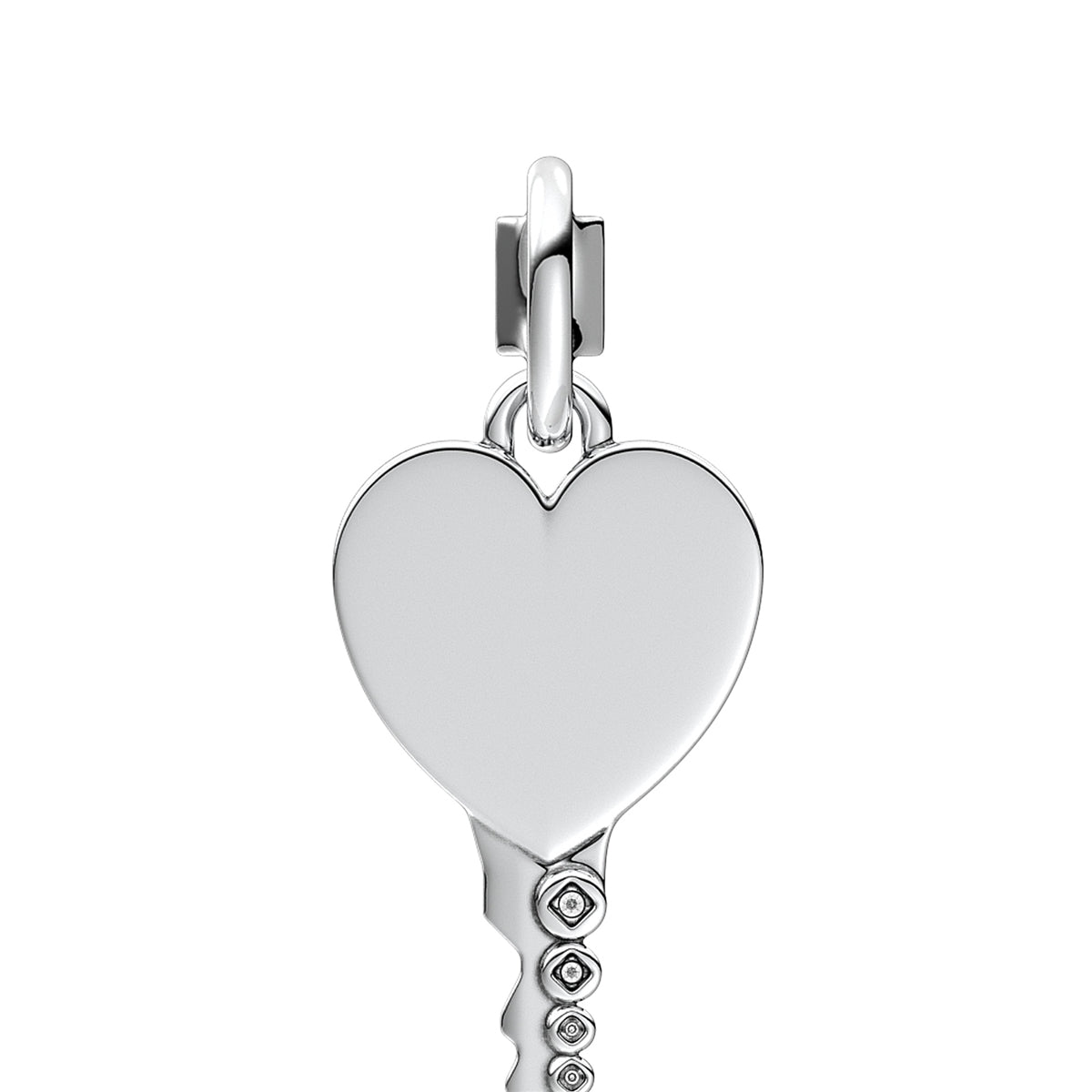 Pandora Silver Engravable Heart Key Pendant
