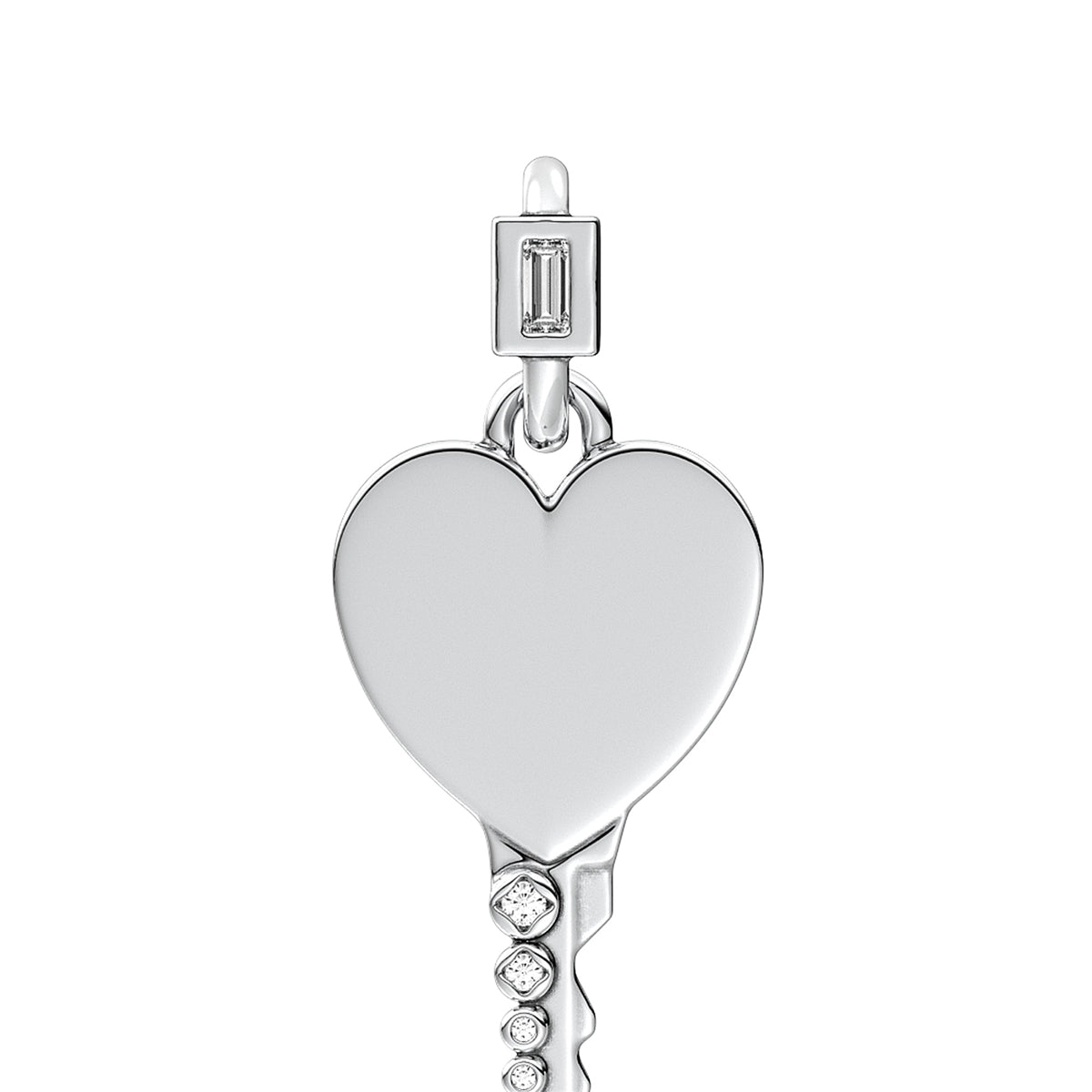 Pandora Silver Engravable Heart Key Pendant