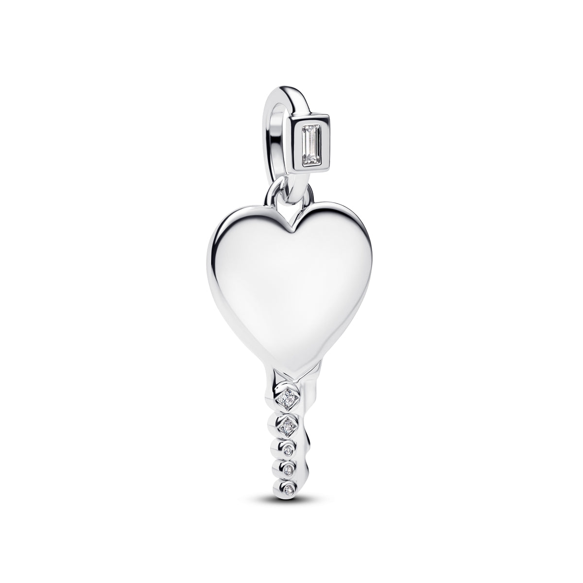 Pandora Silver Engravable Heart Key Pendant