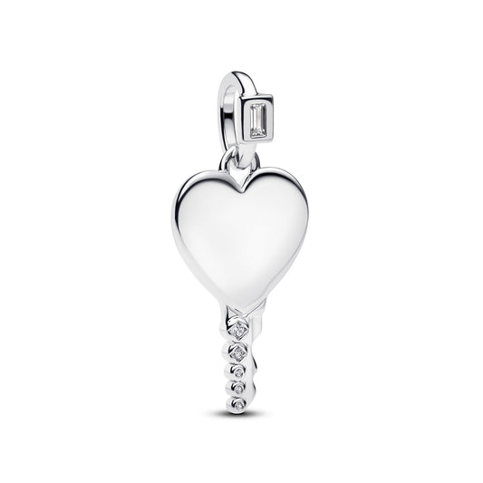 Pandora Silver Engravable Heart Key Pendant