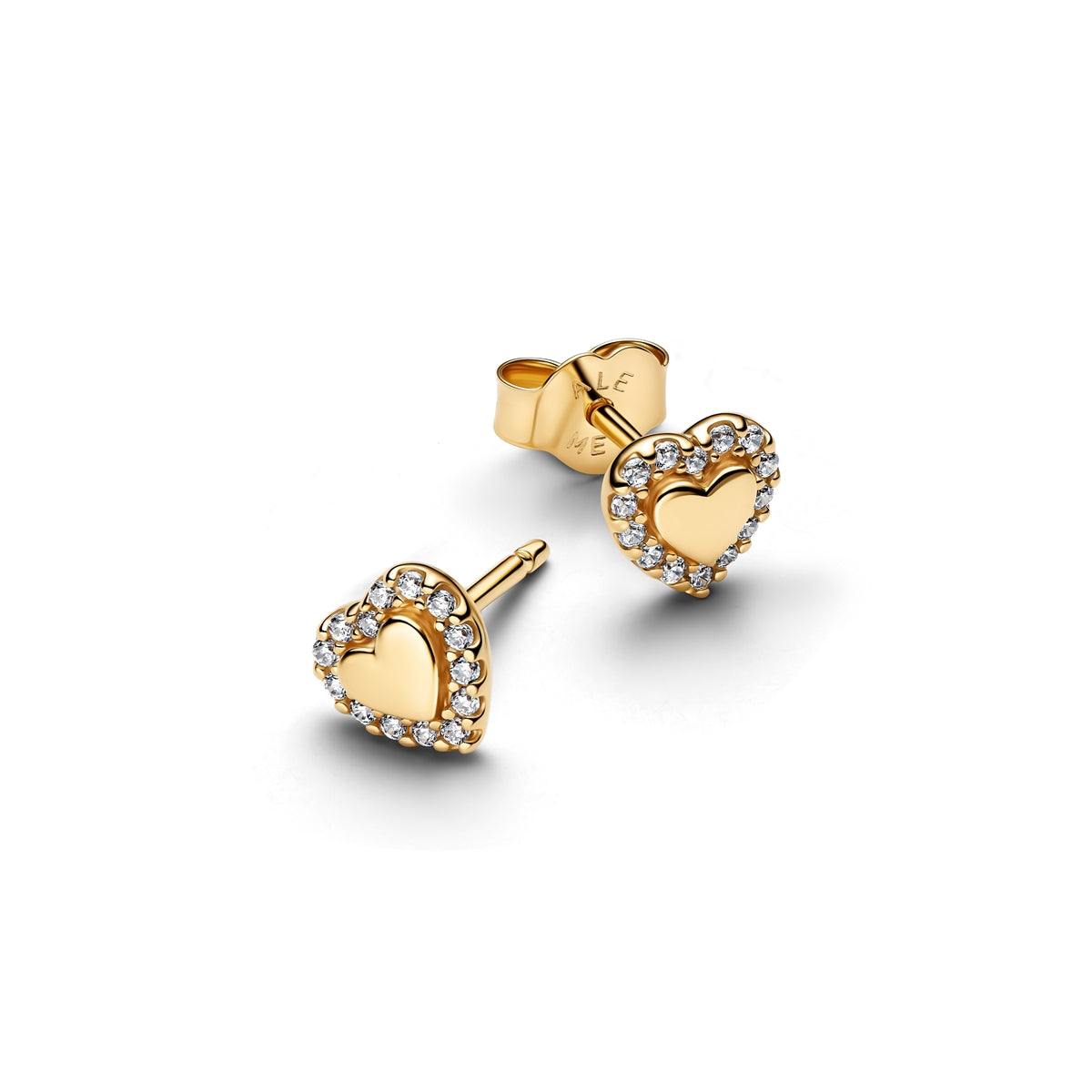 Pandora Gold Heart Halo Stud Earrings