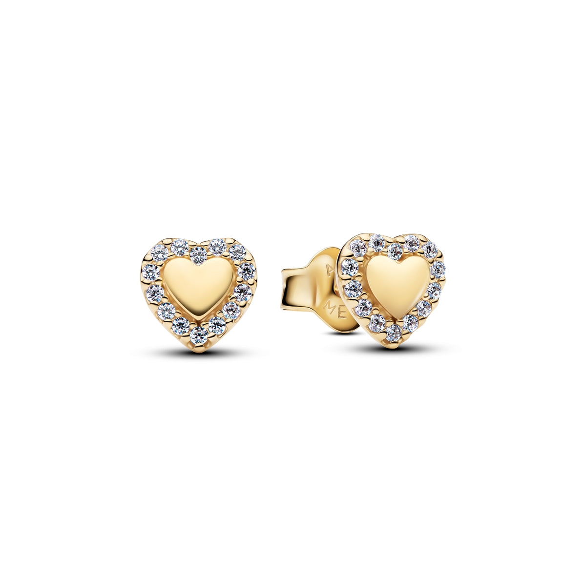 Pandora Gold Heart Halo Stud Earrings
